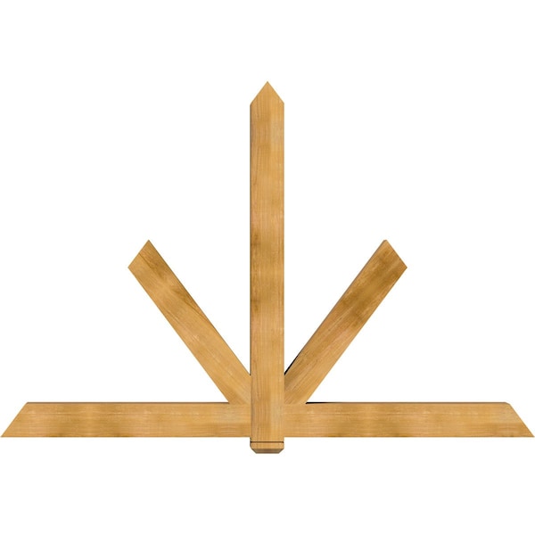Ekena Millwork Kennewick Rough Sawn Timber Gable Bracket, Western Red Cedar, 96"W x 64"H x 6"D x 6"F, 16/12 Pitch GBW096X64X0606KEN00RWR - main